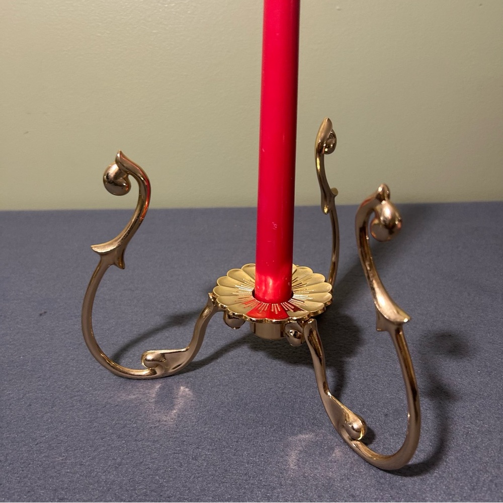 PartyLite Versailles Gold color Taper / Hurricane Holder Excellent Used Cond